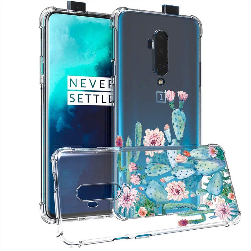 Sidande Designed for Oneplus 7T Pro case, Shockproof Clear Soft Flexible TPU Slim Protective Phone Case Cover for Oneplus 7T Pro 2019 (Cactus) - Image 2